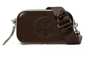 TORY BURCH x Bonbon NYC Miller Mini Cola Leather Crossbody Bag NEW NWT thumbnail 1