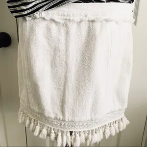 Free People White Fringe Skirt thumbnail 2