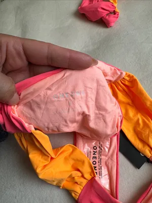 ONEONE Colorblock Pink & Orange Bikini Set top M bottom S thumbnail 4
