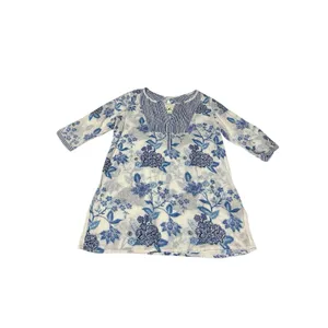 Anthropologie MERMAID Small Floral Sea Holly Tunic Top‎ Stripes Beach Summer F10 thumbnail 2