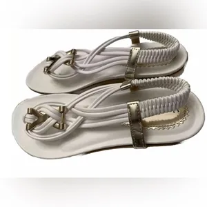 Henry Ferrera Women's LA Best White Slingback Sandals Size 7.5 thumbnail 5