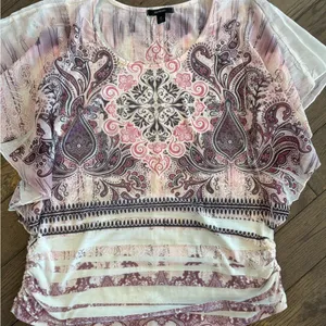 Women's Pink Paisley Top thumbnail 1