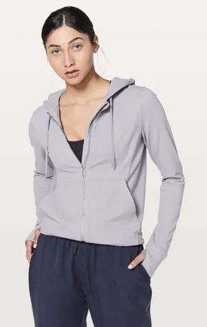 Lululemon Press Pause Lavender Gray Full Zip Athletic Jacket 4 thumbnail 1