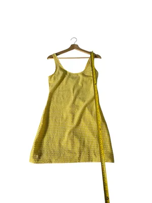 Urban Outfitters Mary Gingham Mini Dress S Yellow Textured Cottagecore Sundress thumbnail 8