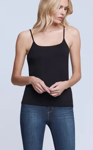 L’AGENCE Black Women’s Ella Cami Spaghetti Strap‎ Tank Top Size S thumbnail 1