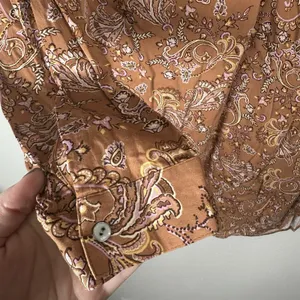 J Jill Womens Size XLTall‎ Brown Paisley Boho Tunic Top Long Sleeve Viscose thumbnail 3
