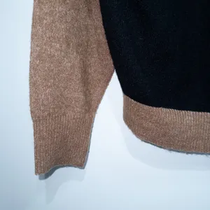 Baltic Born Black & Brown Colorblock Sigrid Zip Front Sweater Size Small thumbnail 4