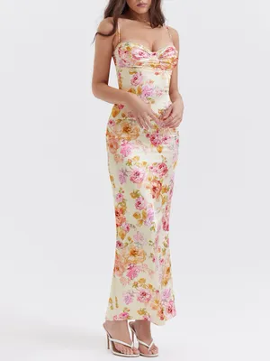 House of CB JOSEFINA Ivory Floral Maxi Dress thumbnail 8