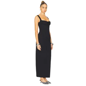 LIONESS Hot Nights Maxi Dress in Onyx XSmall New Womens Long Cotton Gown thumbnail 3