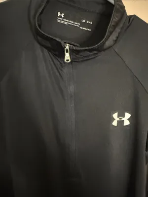 Under Armour Black Long-Sleeve 1/4 Zip Performance Top with White Logo thumbnail 5