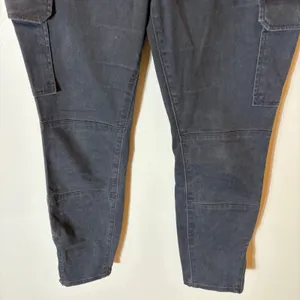 LOFT Petites Gray Skinny Cargo‎ Pants Moto Ankle Zip Utility Trousers Size 8P thumbnail 3