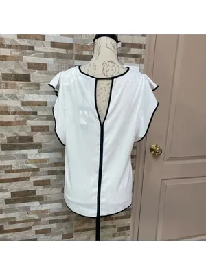 NWT Newport white blouse Sz M Tommy Hilfiger thumbnail 9