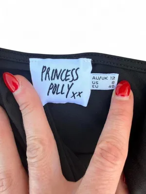 Princess Polly Black Cowl Bodysuit with Gold Chain Detail Size 8 thumbnail 2