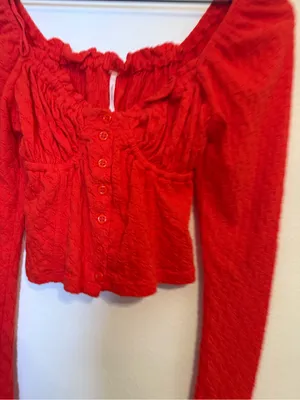 Free People‎ Ladybug Long Sleeve Crop Top thumbnail 3