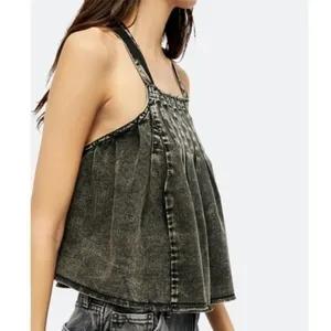 Free People Marina Square Neck Denim Top thumbnail 2