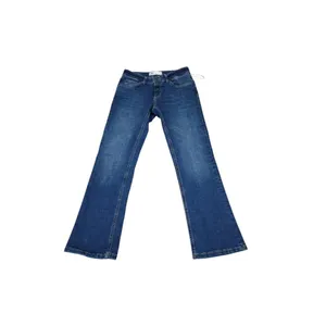 Zara Jeans Cropped Low Rise Flare Dark Wash Blue Stretch Slim Fit Women's Size 2 thumbnail 2