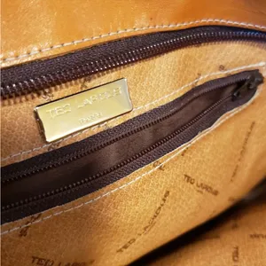 Ted Lapidus Paris Signature Vintage Leather Bag EUC thumbnail 7