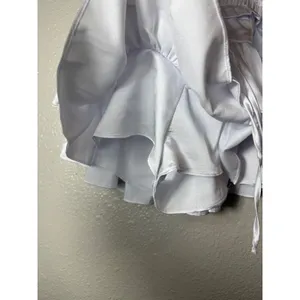 Day + Moon A1196-HNH White Satin Tiered Ruffle Skort Size S thumbnail 5