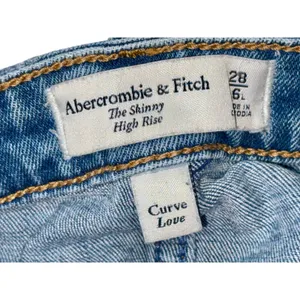 Abercrombie & Fitch Curve Love The Skinny High Rise Blue Denim Jeans Size 28 6 L thumbnail 3