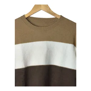 Colorblock Striped Sweater Womens Small Multicolor Earth Tone Gold Trim‎ thumbnail 3