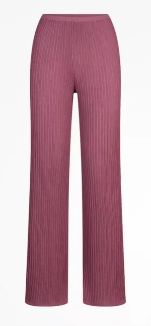 SKIMS Ribbed Sheer Lounge Pants Large high rise comfortable layered luxury thumbnail 1