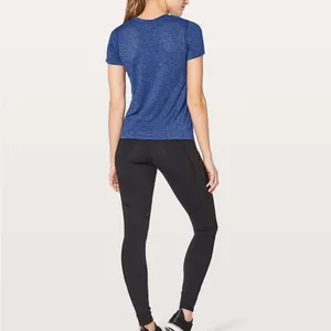 Lululemon Breeze By Short Sleeve in Blazer Blue / Black Size 4 thumbnail 2