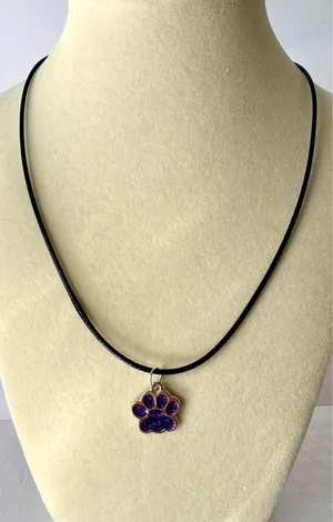 Paw Print Necklace 🐾 Purple thumbnail 1