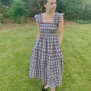 💕HILL HOUSE💕 Ellie Nap Dress ~ Multi-Color Tartan Plaid Print Large thumbnail 3