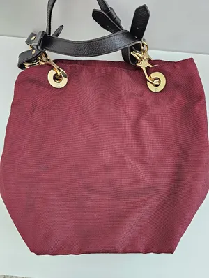 JPK Paris 75 Burgundy Ballistic Nylon Tote Bag - Floral Lining & Gold Hardware thumbnail 7
