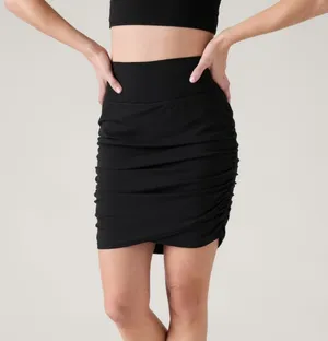 Athleta Transcend Black Ruched Athletisure Sporty Skort Size S thumbnail 1