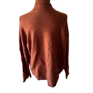 Michael Kors Women Turtleneck Sweater Rust Orange Merino Alpaca XL thumbnail 4
