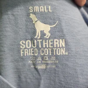 Southern Fried Cotton TShirt Women Size Small Blue Crew Neck Graphic Print Retro thumbnail 4