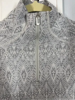 Smartwool Women's Merino 250 Base Layer Pattern 1/4 Zip Pullover Gray Moonbeam thumbnail 3