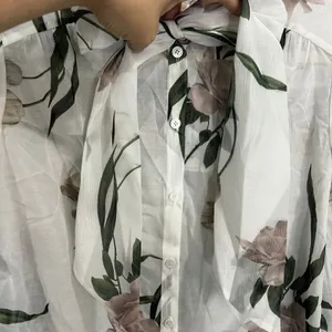 Ted Baker Elderflower Organza Blouse Women 4 White NWT Floral Bow Neck Blouse thumbnail 2