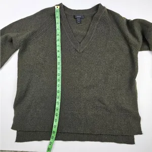 J. Crew Olive Green Alpaca Blend V-Neck Long Sleeve Pullover Sweater Size S‎ thumbnail 6