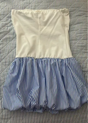 Bubble blue and white dress thumbnail 2