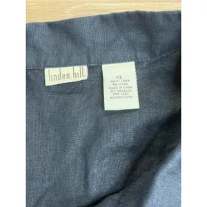 Linden Hill Womens XL 16 Black 100% Linen Jacket Pants 2 Piece Matching Set thumbnail 4