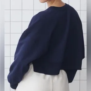 Gola X Anthropologie Pass Back Sweatshirt The Summit Navy Blue Patch Logo Crew thumbnail 3