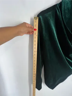 Blank‎ NYC Emerald Green Velvet Draped Open Front Blazer thumbnail 12