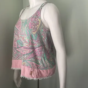 Juicy Couture Black Label Pajamas Paisley Spaghetti Racerback Size Medium thumbnail 2