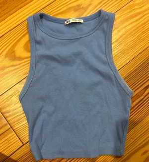 ZARA High Neck Ribbed Tank Top thumbnail 1