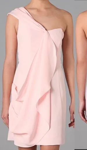 Shoshanna One Shoulder Draped Mini‎ Dress in Pink Size 0 thumbnail 1