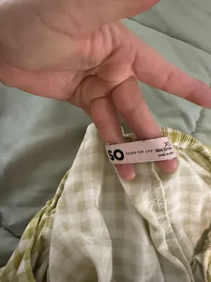 Green Gingham Tie Back Mini Dress Size XS thumbnail 3
