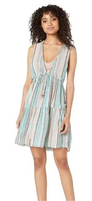 Free people Freebird‎ blue striped v neck sundress small thumbnail 1