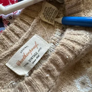 Original Weatherproof Vintage Tan and White Nordic Pattern Fair Isle Sweater thumbnail 7