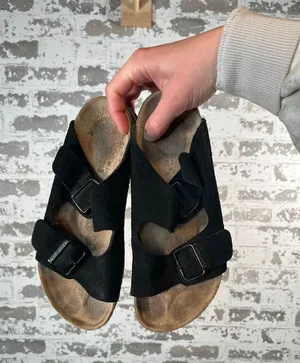 Birkenstock Birkis | black leather Arizona sandals 38 thumbnail 1