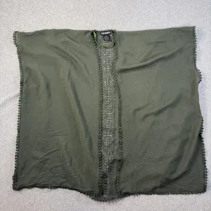 Steve Madden Women's OSFM Olive Green Kimono Cardigan Wrap Lace Trim Open thumbnail 1