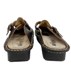 Alegria Rose Embossed Brown Leather Clogs 38 ALG-532 thumbnail 5