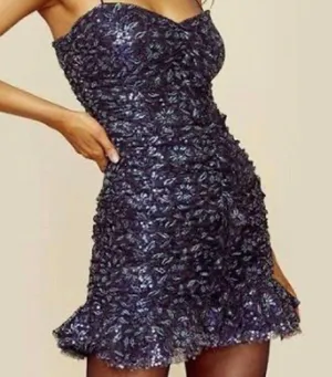 For Love & Lemons Rodin Sequin Mesh Ruched Mini Dress thumbnail 1