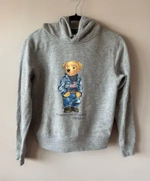 Polo Ralph Lauren Bear Women’s Gray Hoodie Sweatshirt All American Size Small thumbnail 1